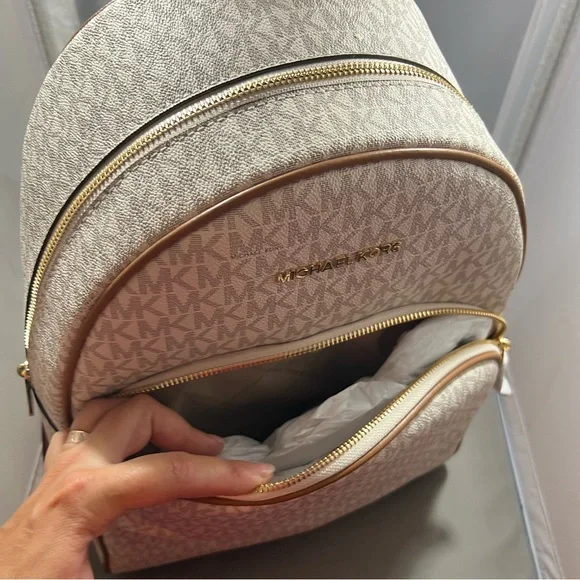 Michael Kors backpack medium, logo, Vanilla/cream Color, Abbey Bag
